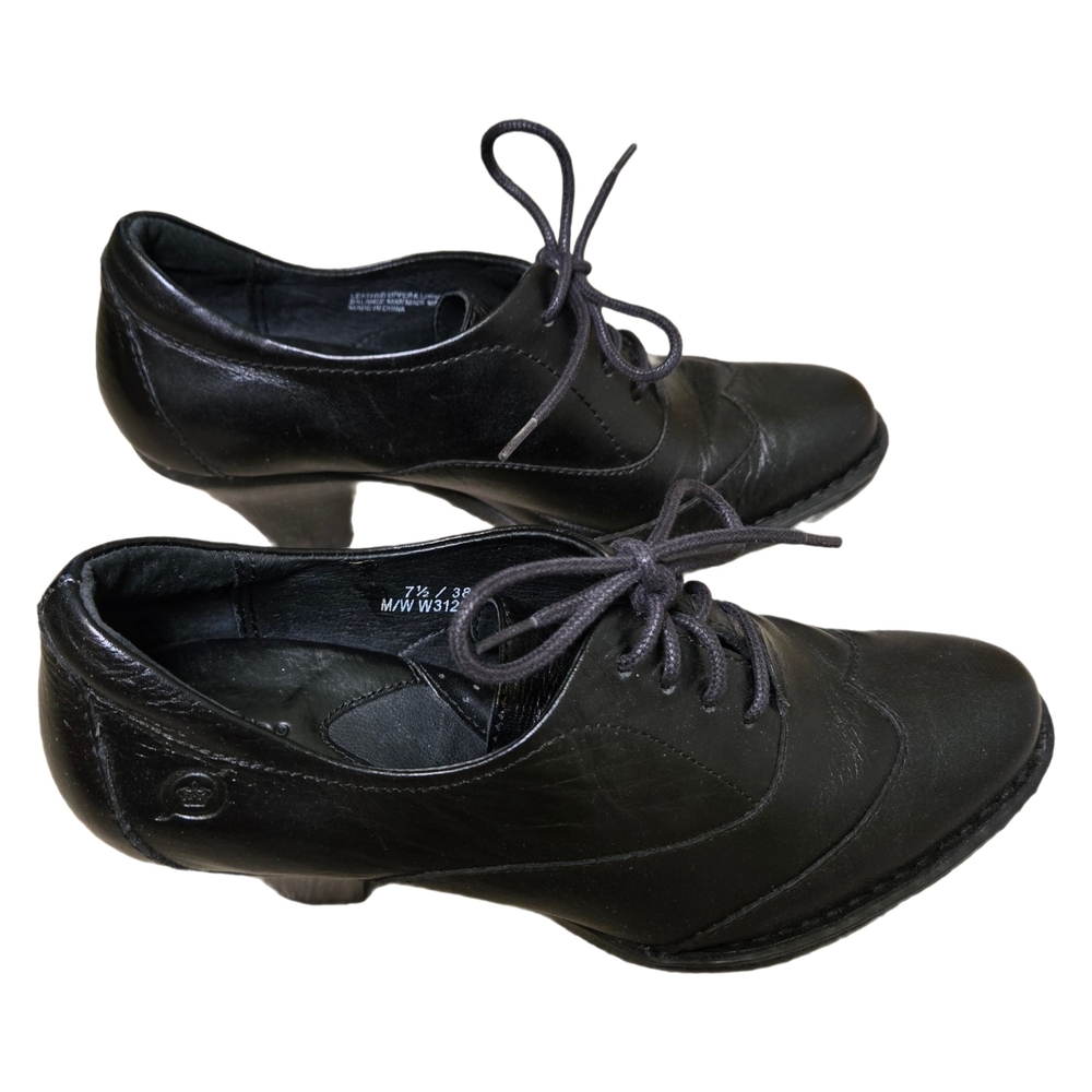 Born Black Leather Lace-Up Heels Leila - Picture 3 of 4
